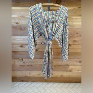 Doen Vibrant Plaid Long Sleeve Dress